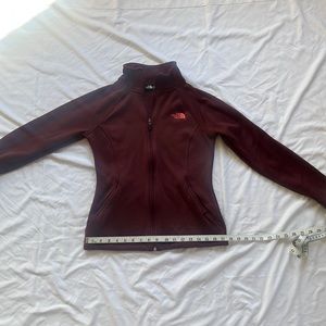 Small North Face Fleece Zip Sweater, Burgundy